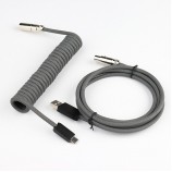 5PIN male Mini XLR to Type-c metal Grey wire and usb metal to 5pin Mini XLR female Grey wire cable set+silver connector